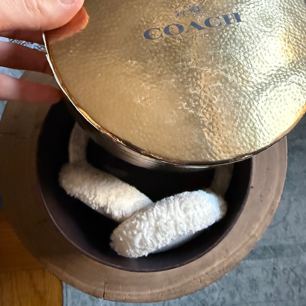 Coach Cream Shearling Earmuffs